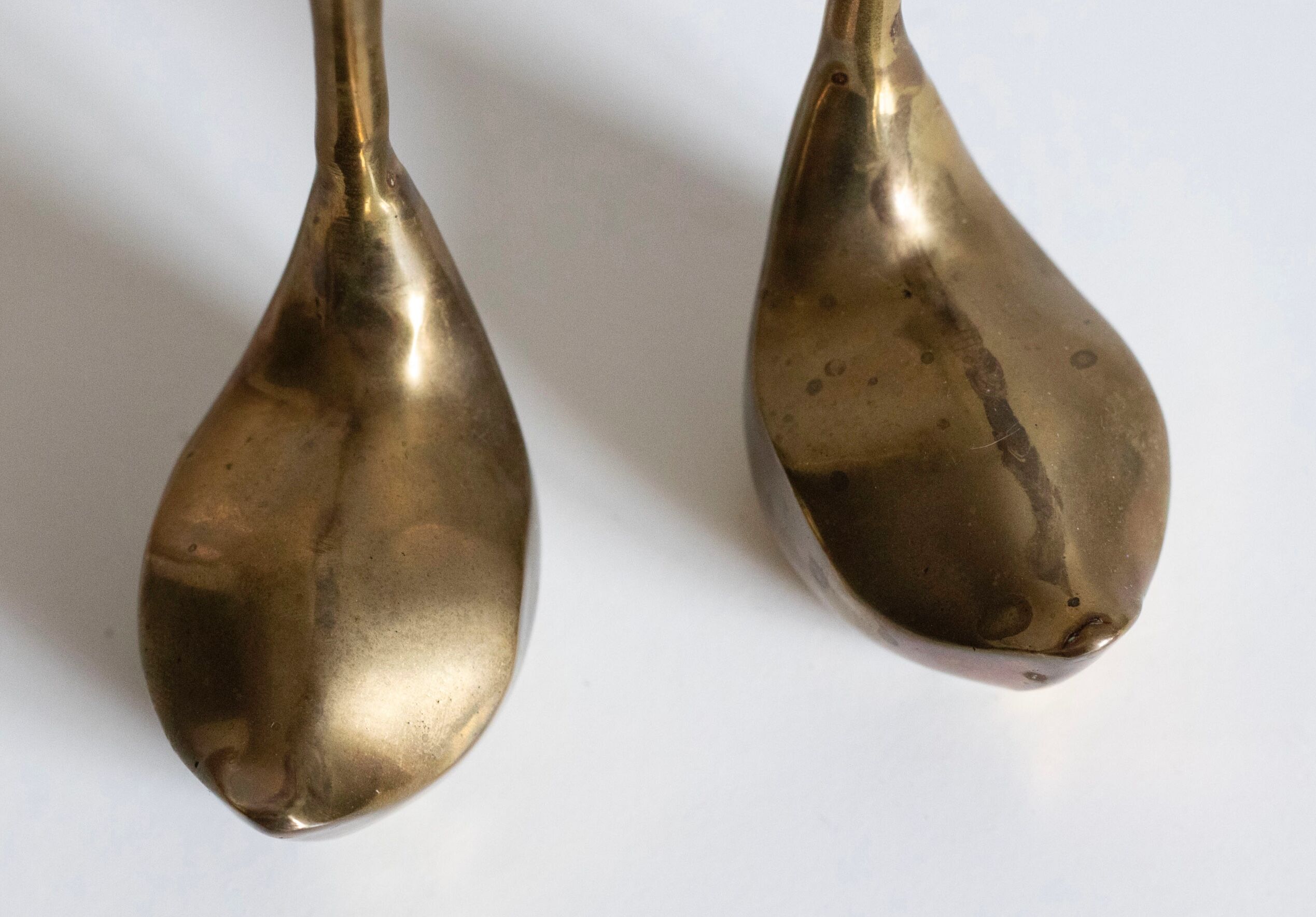 Pair of vintage brass swans