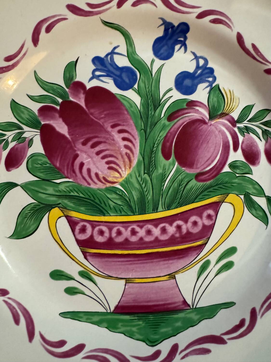 Plate Bouquet of Flowers Saint-Clément No. 67 – Vintage Earthenware