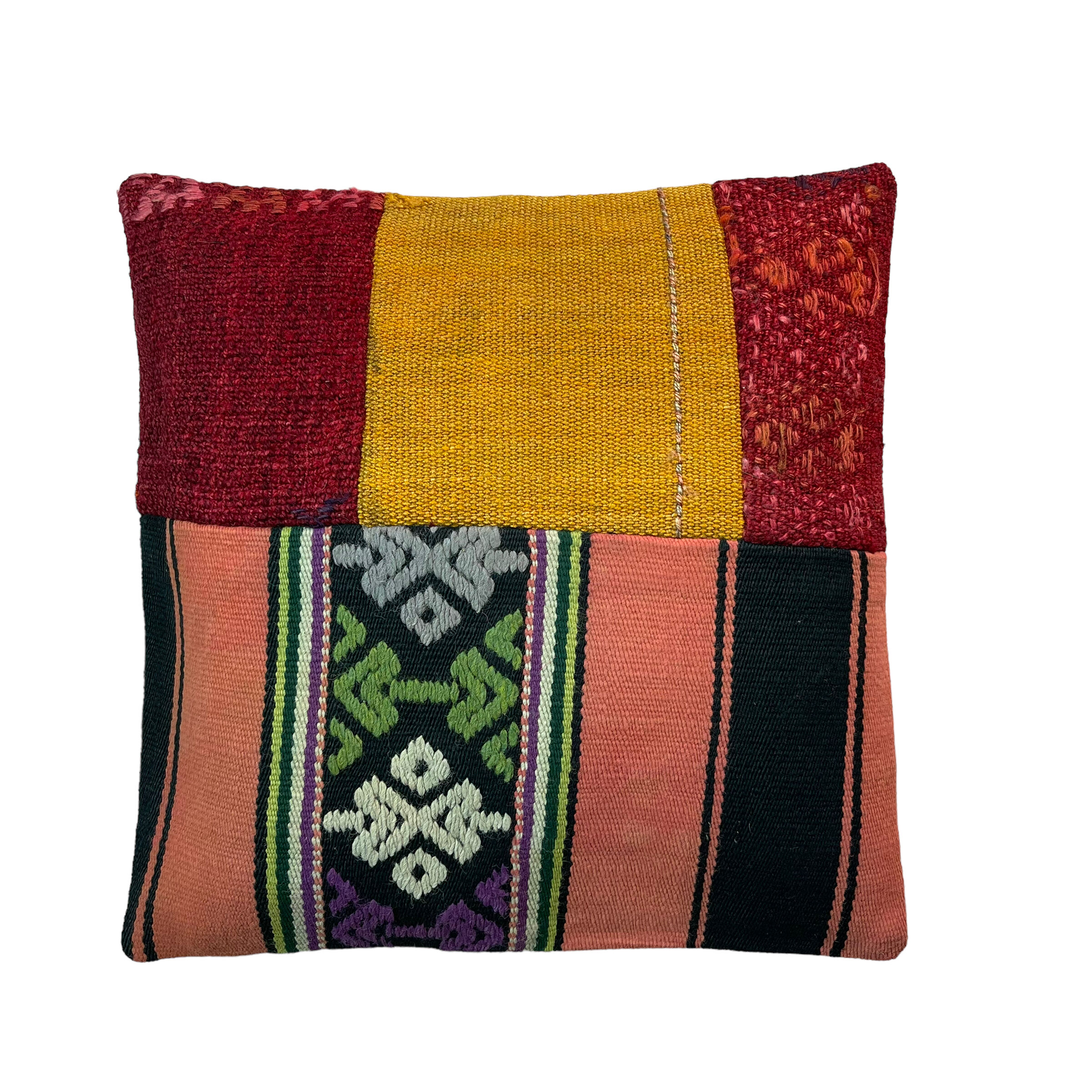 Vintage turkish kilim cushion cover, 40 x 40 cm