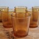 Set of 6 amber water glasses