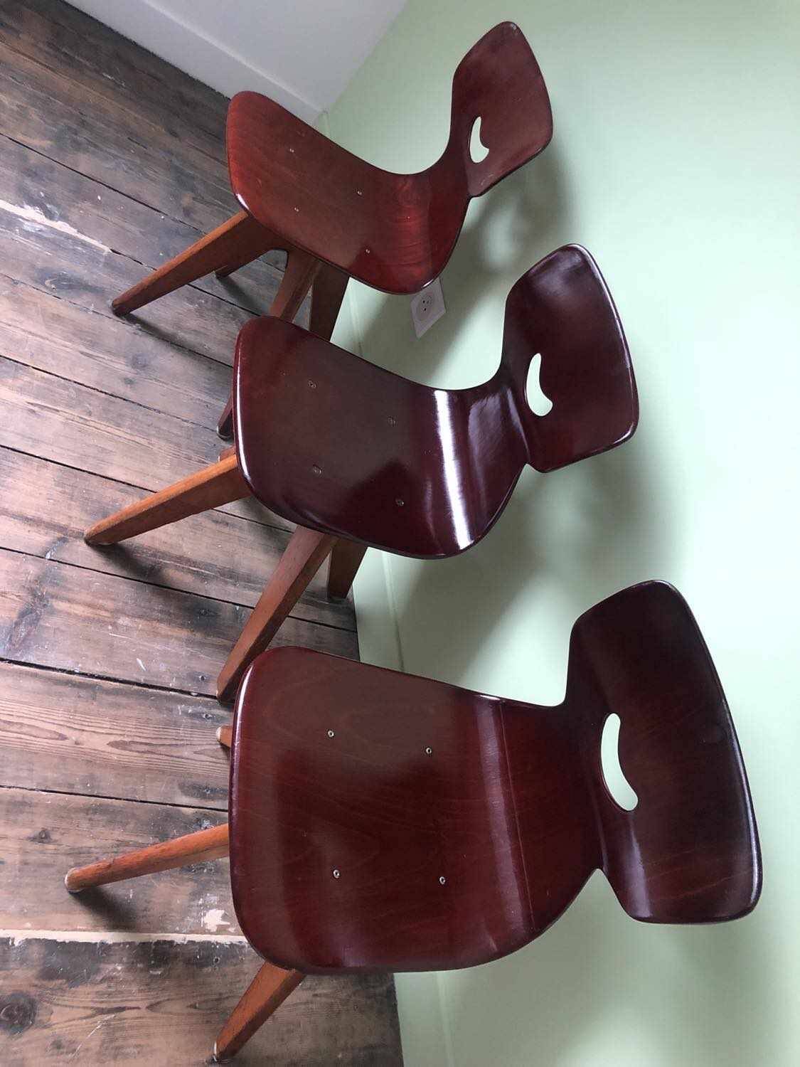 Vintage Smile chairs by Adam Stegner, antique designer seats