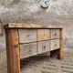 Antique workbench, chest of drawers, side table, bathroom furniture, 19th century