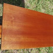 Tv furniture, a table with teak wheels and Scandinavian-style metal.