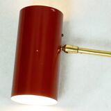 Cylindrical wall lights in Austrian red brass from the mid-century by J.T. Kalmar.