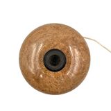 Hollywood regency pink granite and brass table lamp base, Italy 1970 ca.