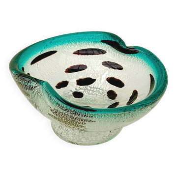 Murano glass catchall with silver inlays, Italy 1960.