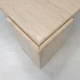Table basse en travertin italien, années 1980