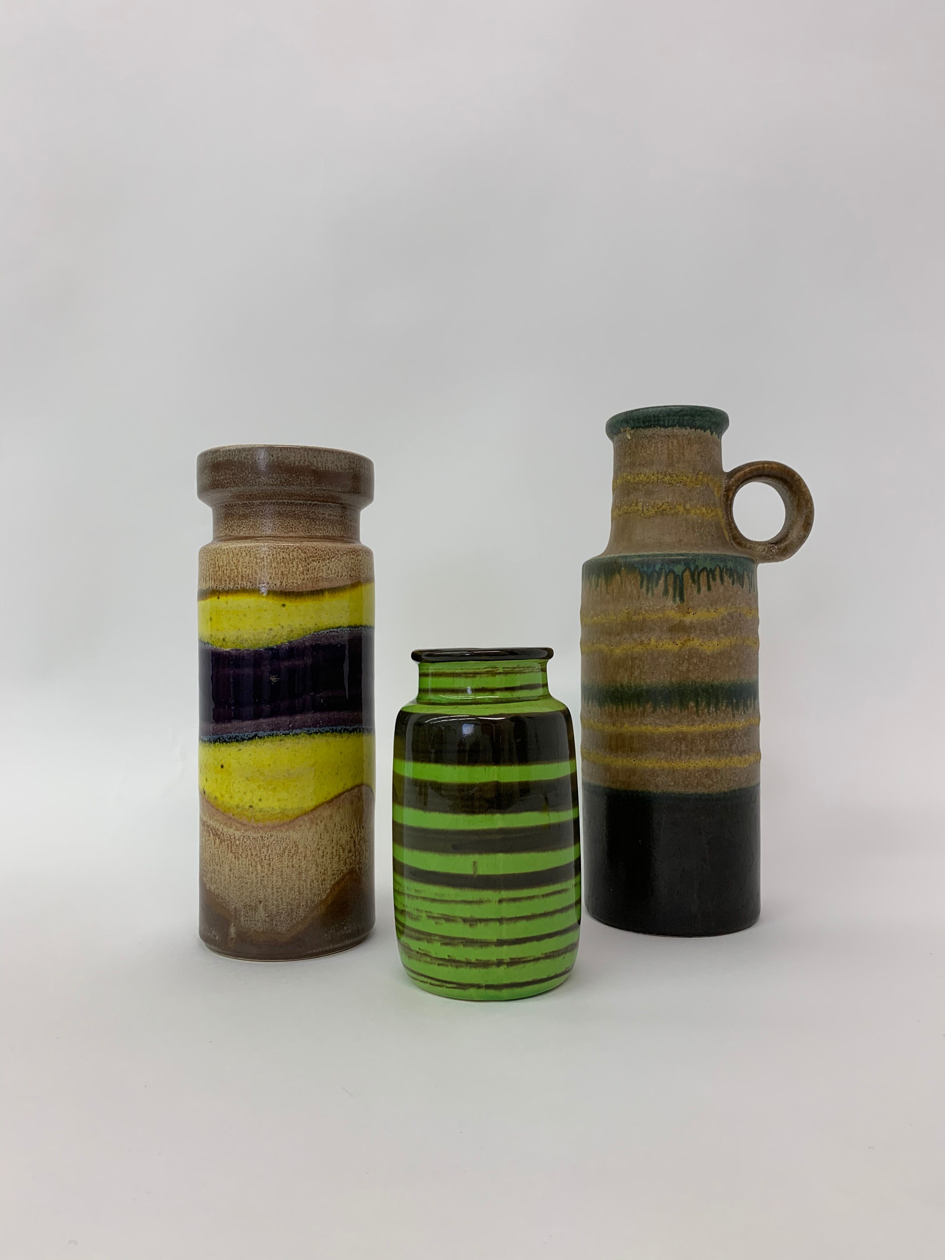Ensemble de 3 vases Scheurich Allemagne de l’Ouest , années 1970