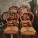 Set of 6 Louis-Philippe style chairs with a banded backrest.