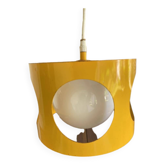 Suspension en métal jaune orangé de Pierre Disderot (1920-1991)