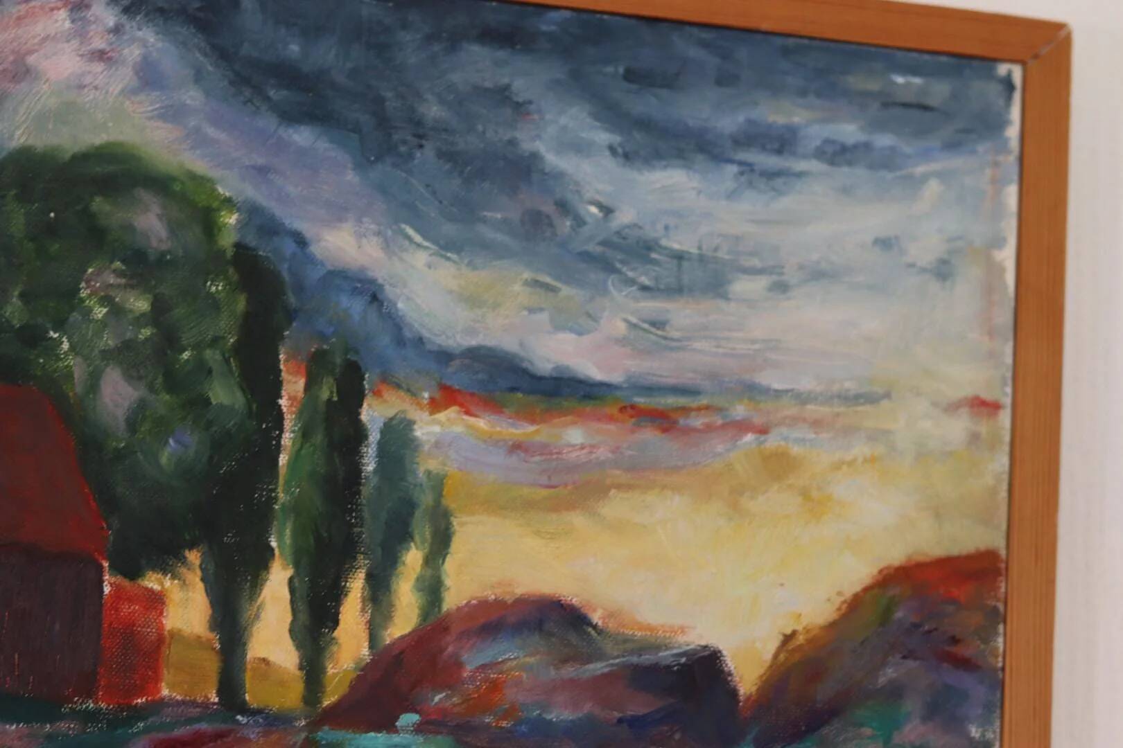 Original Mid Century Swedish Oil on Canvas – “Farmer” by P. Hector