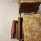 Pair of bedside tables marble top