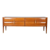 50s vintage sideboard sideboard in wood, brass and glass italian design