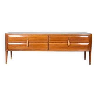 50s vintage sideboard sideboard in wood, brass and glass italian design