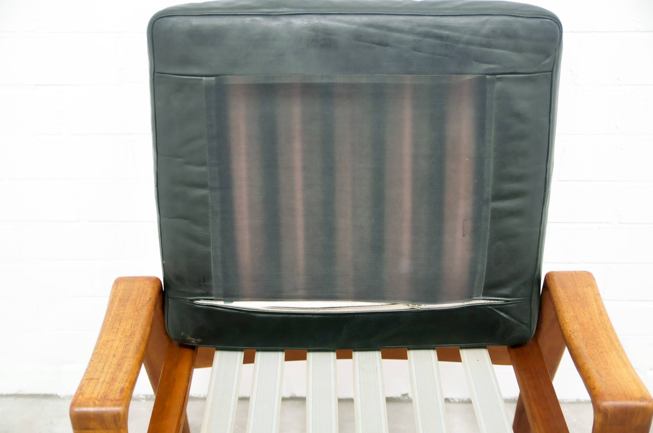 Vintage teak & leather stool arne wahl iversen