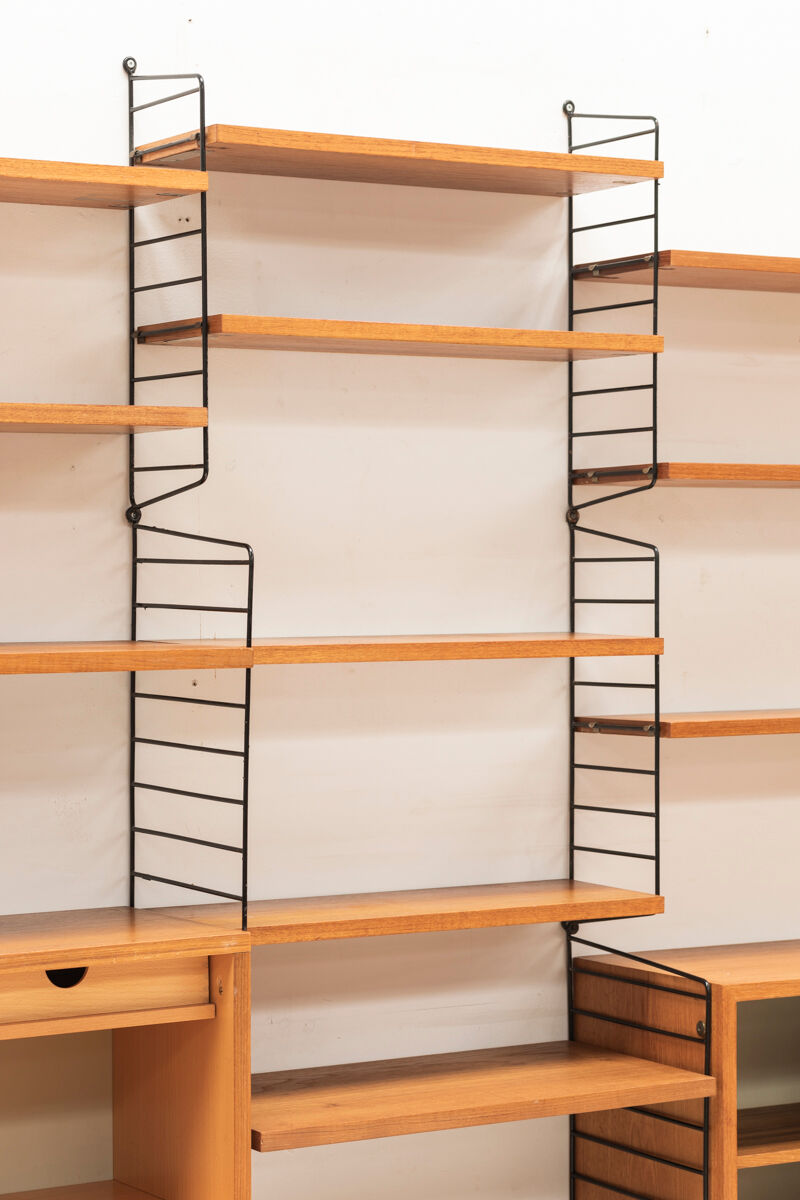 3-Piece wall unit by Nisse Strinning for String, Sweden, 1960s