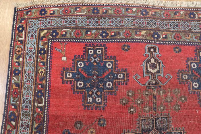 Hand-knotted afchari carpet Iran 132x143cm