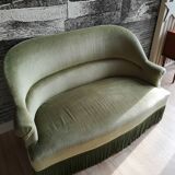Green velvet toad sofa