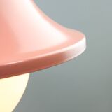 Mid-Century Italian Pink Metal and Brass Pendant Lamp
