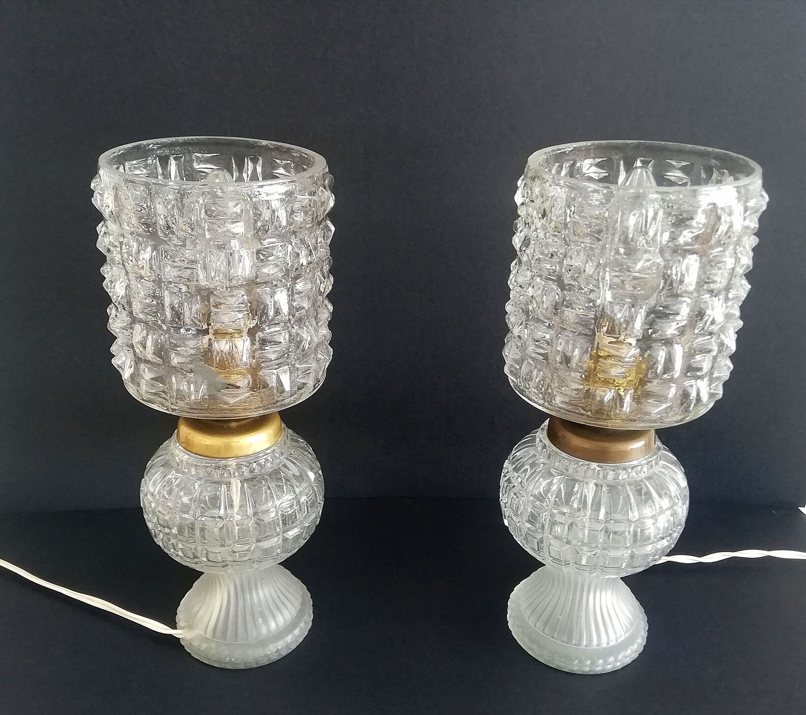 Pair of crystal lamps 1960