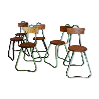 Lot de 6 chaises industrielles