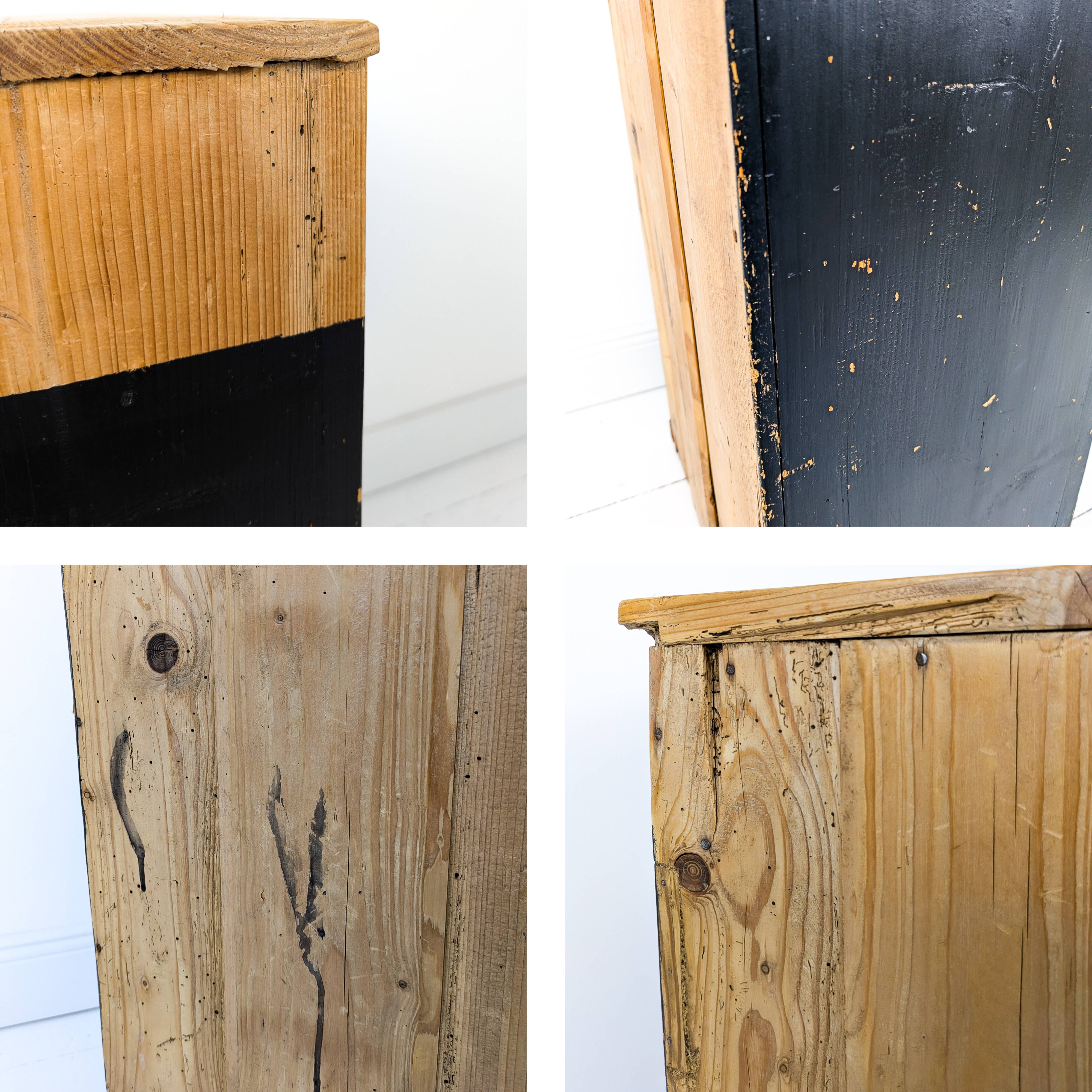 Table de chevet vintage en bois Porte Vieux bois massif Rétro Mid Century Table de chevet Commode Ch