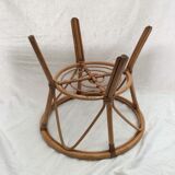 Table in rattan, bamboo and glass