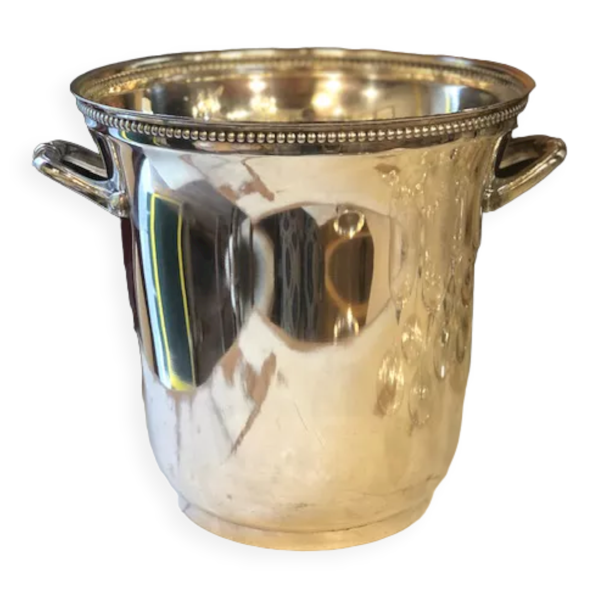 Silver metal champagne bucket