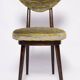 Heart-shaped mid-century chair in green velvet New Waves, Europe, 1960s