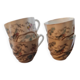 4 tasses anciennes – fin XIXᵉ, vers 1880–1900