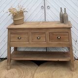 Solid wood craft furniture with 3 drawers: console table / washbasin unit / TV unit