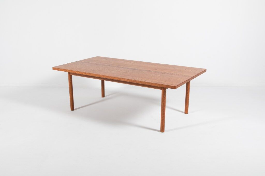 Danish solid oak coffee table, 1960s
