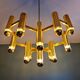 Large brass chandelier, design by Gaetano Sciolari, Boulanger, 1970.