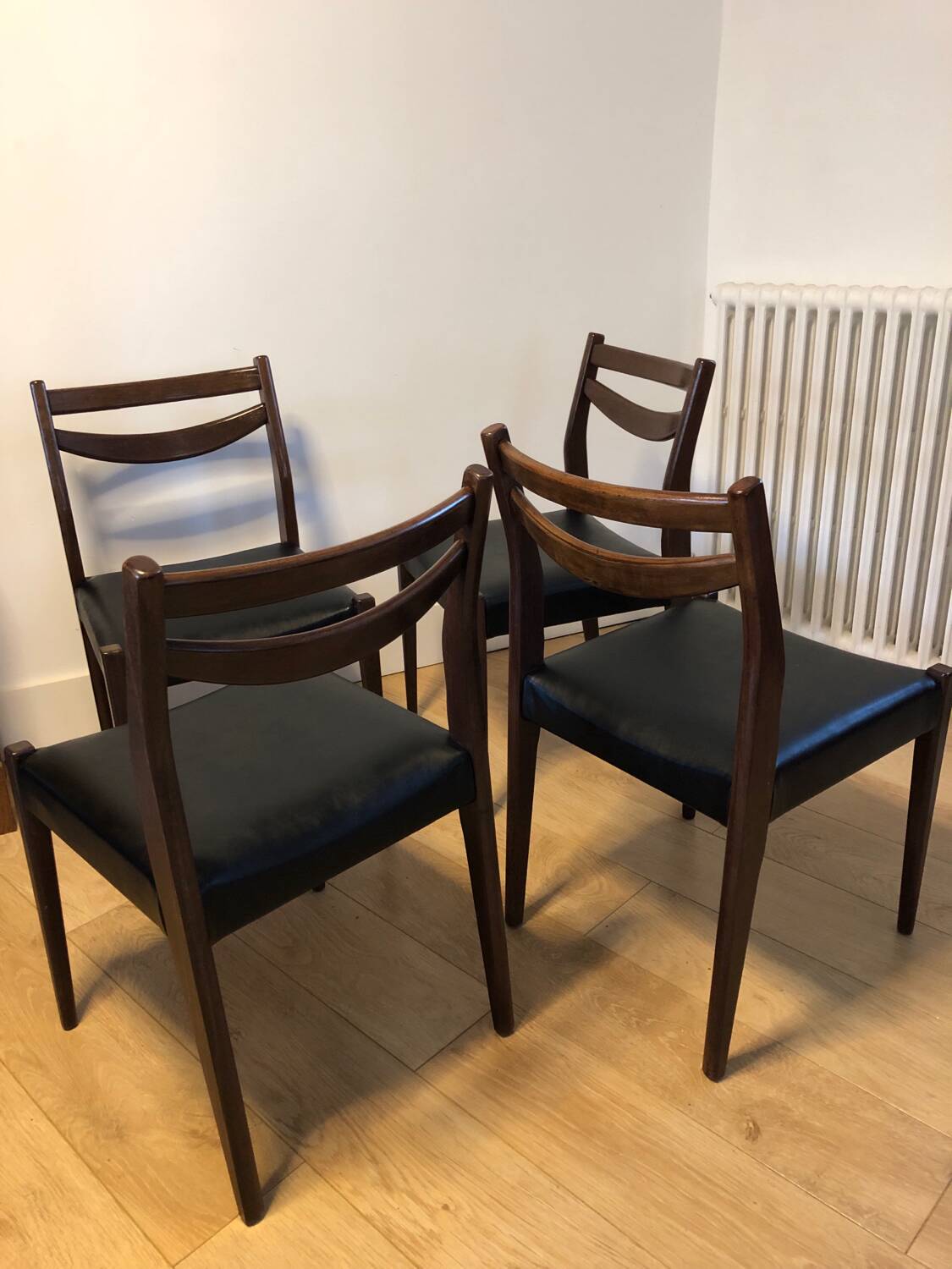 Series of 4 vintage Scandinavian style chairs
