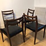 Series of 4 vintage Scandinavian style chairs