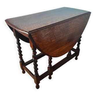 Table ancienne pliante Gateleg en chêne massif