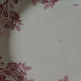 Old plates, rosé red décor, "Paris"