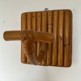 Pair patere vintage bamboo