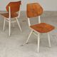 Paire de chaises ex Tchécoslovaquie TON Thonet Blanche et bois ciré