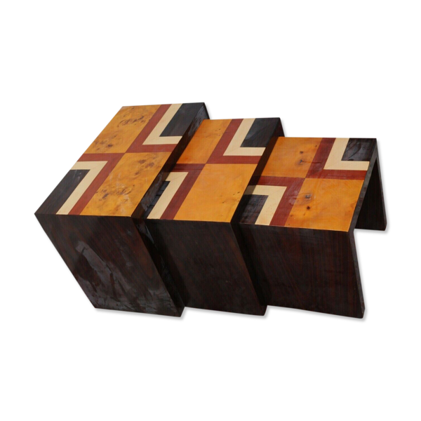 Lot de 3 tables gigognes