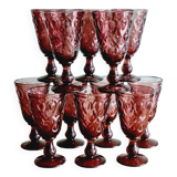 Set of 12 amethyst La Rochère glasses from Lyon