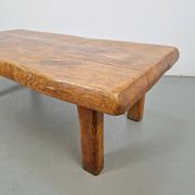 Mid-Century Brutalist Coffee Table in Oak, Spain, 1960s