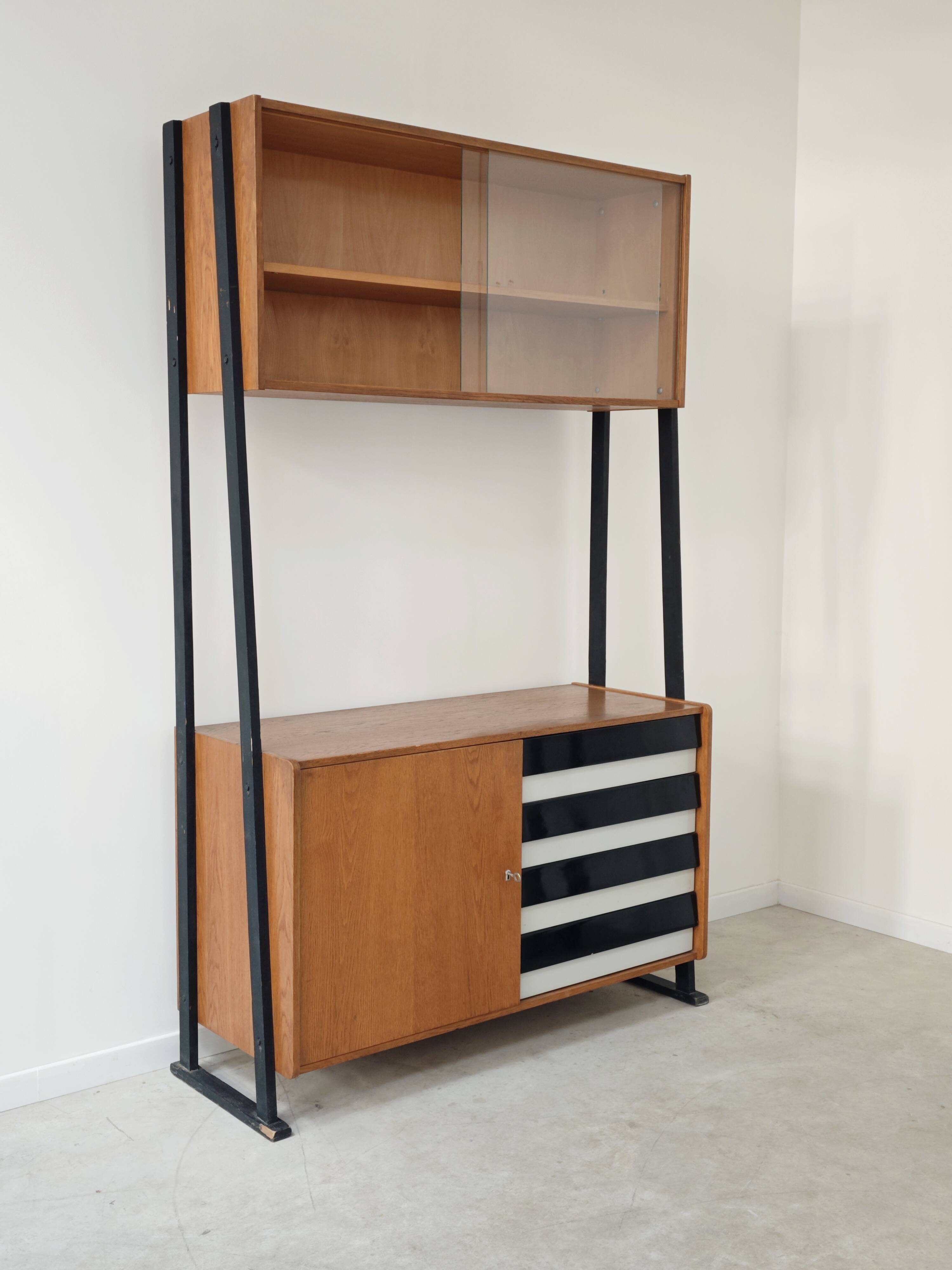 Library buffet U 458 black by Jiri Jiroutek for Interier Praha 1960
