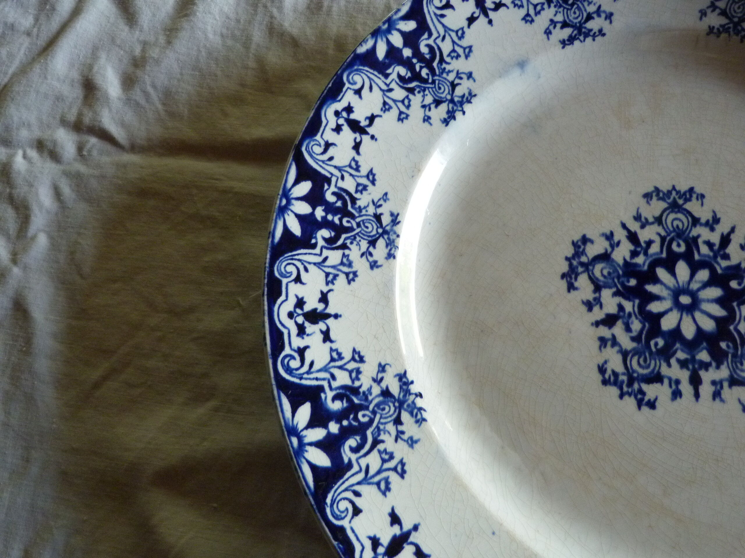 Old ceramic dish Longwy model Rouen