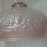 Pink opaque glass globe art nouveau luminaire