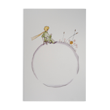 Antoine de Saint-Exupéry: The Little Prince watches the sunset, lithograph.