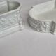 Set of two table planters in white porcelain "Capodimonte"