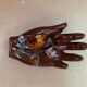 Ancien vide poche vallauris forme main céramique marron décoration vintage