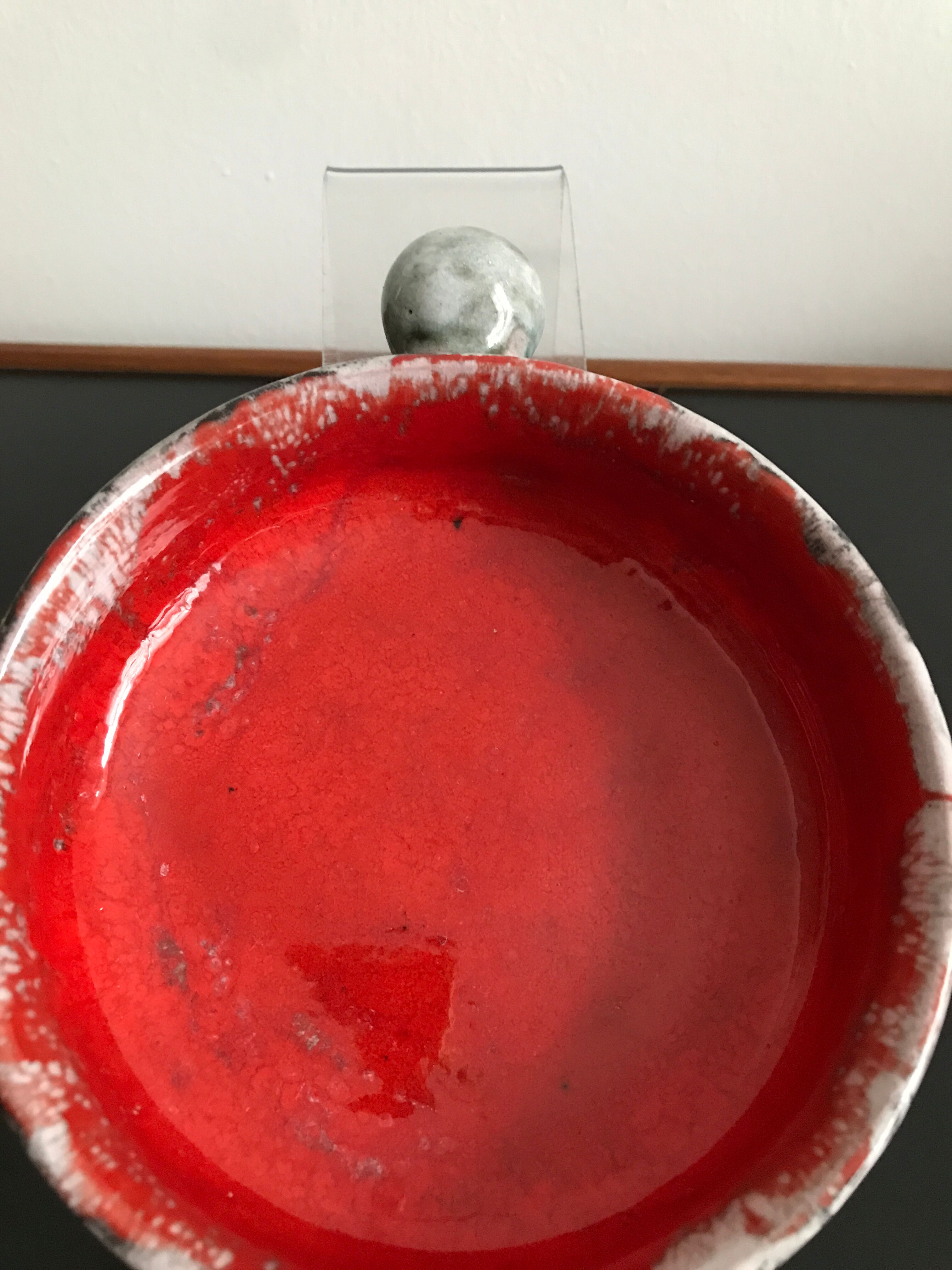 Caquelon, ceramic pan signed Arlette Rioux Juan