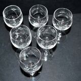 Set of 6 vintage schnapps liqueur glasses with Alsatian balloons in engraved glass